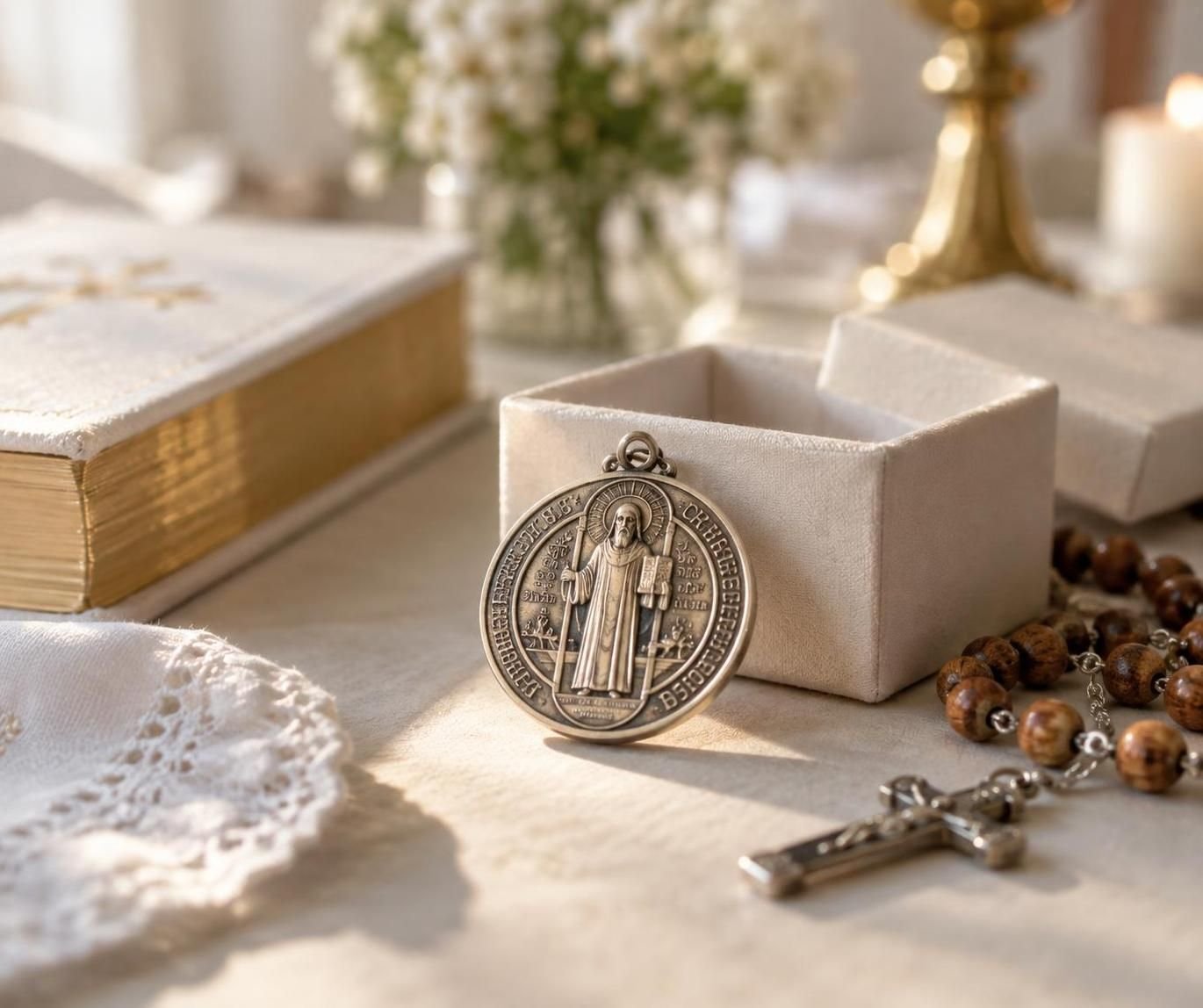 offrez une médaille de saint benoît pour une communion : découvrez la signification de ce bijou symbolique et pourquoi il accompagne ce moment de foi.