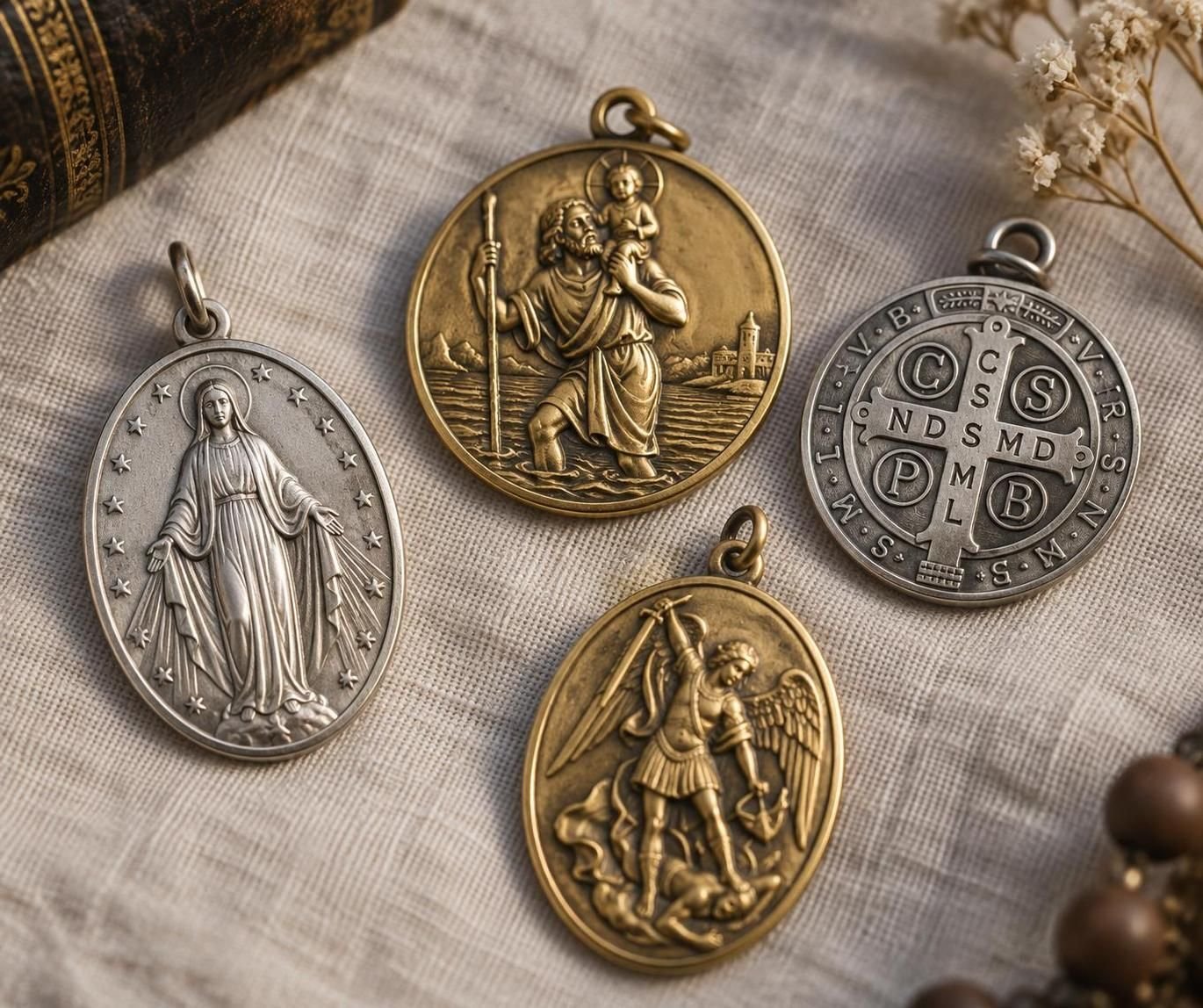 découvrez les saints catholiques les plus souvent représentés sur les médailles religieuses et la signification de ces symboles de foi.
