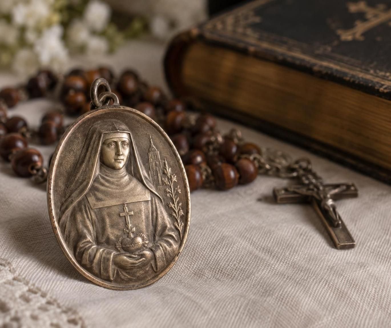 découvrez qui était sainte jeanne de chantal, fondatrice de l’ordre de la visitation, et la signification spirituelle de sa médaille.